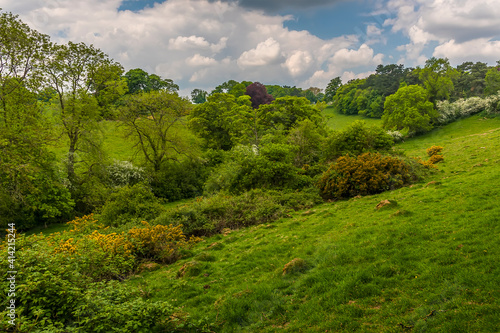 A view up the valley leading to the village of Gumley near Market Harborough, UK in springtime photo