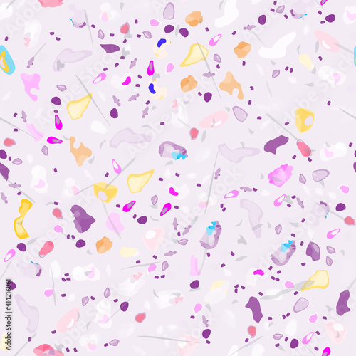 Terrazzo Texture Vector. Flooring Seamless Pattern