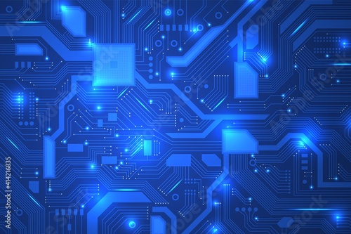 Circuit board. Industrial electronics, digital hardware for computer. Motherboard background, recent chip cyber technology vector pattern. Illustration digital technology, circuit motherboard