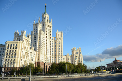 MOSCOW  RUSSIA - September 20  2020  View to Kotelnicheskaya Embankment Building