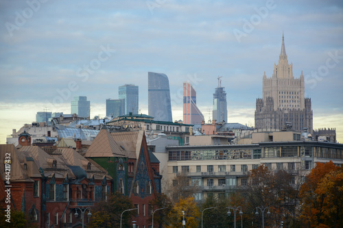 MOSCOW, RUSSIA - October 10, 2018: Beautiful view from Krymsky Bridge