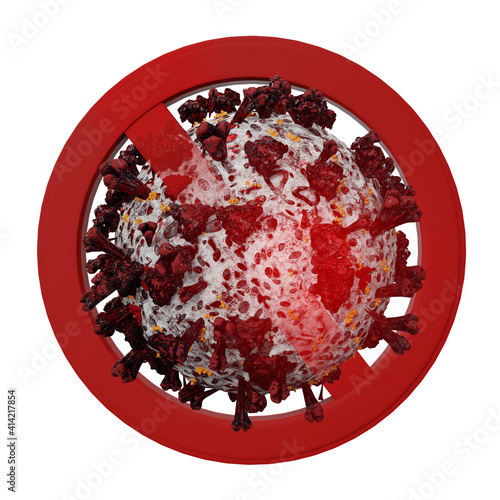 prohibition sign virus cell...