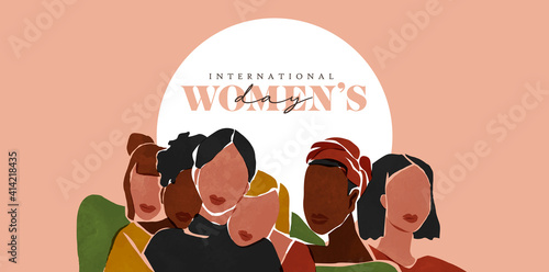 Women's Day minimalist abstract art women card