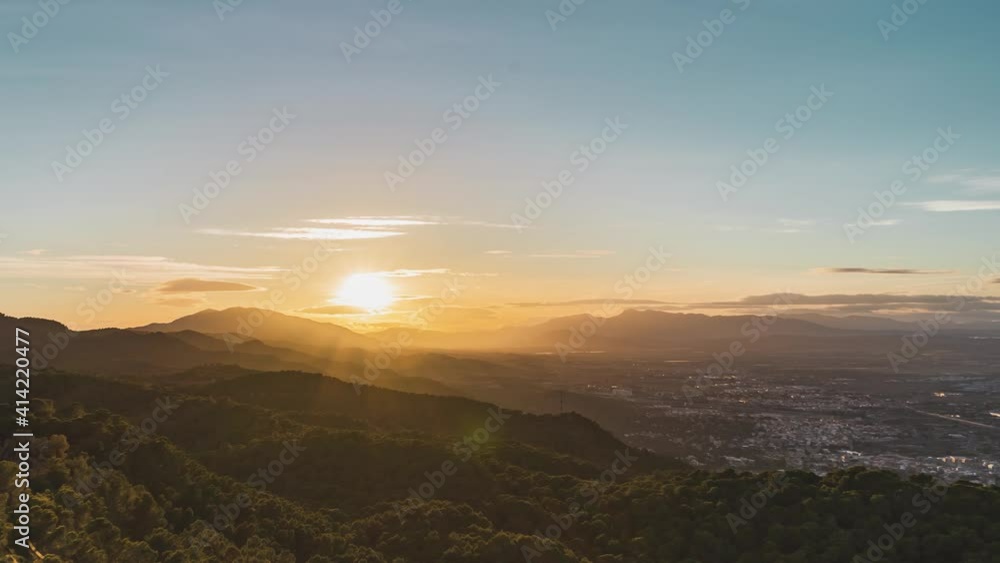 Time-lapse of sunset in a natural landscape views Time-lapse of sunset in a natural landscape views