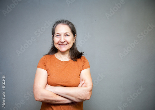 Portrait of  happy smiling old lady photo