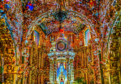Colorful Church Santa Maria Tonantzinta Cholula Mexico photo