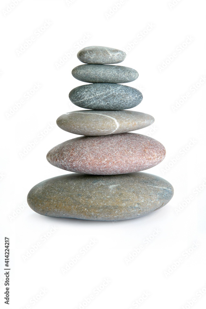 Pyramid of stones on a white background Pyramid of stones on a white background