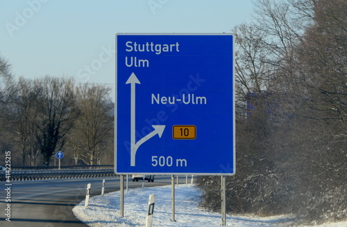 Schild Autobahn Stuttgart Ulm
