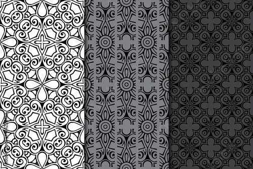 Collection seamless patters with mandala