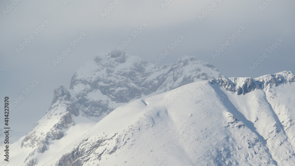Triglav mountain with snow