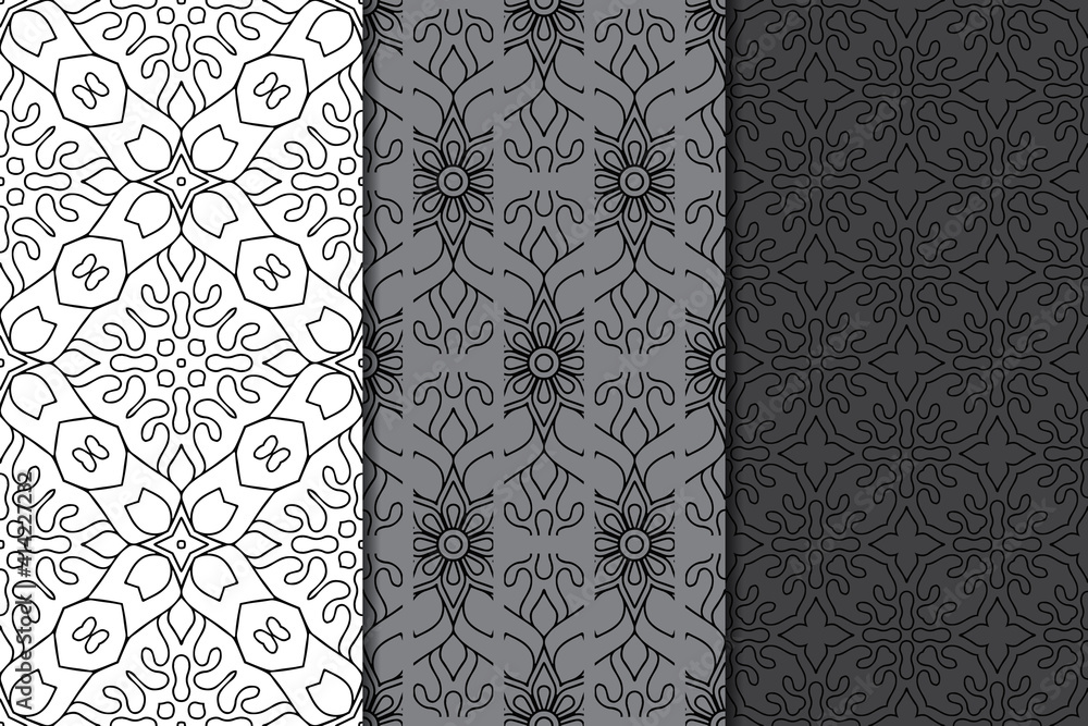 Collection seamless patters with mandala Collection seamless patters with mandala