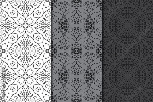 Collection seamless patters with mandala