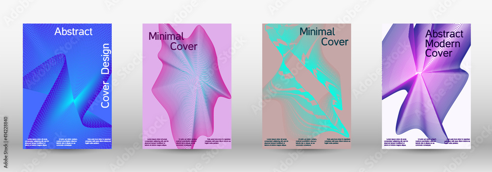 Modern design template. A set of modern abstract covers. Creative fluid backgrounds from current forms to design a fashionable abstract cover, banner, poster, booklet.