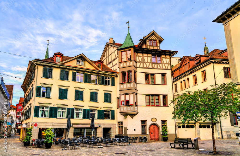 Traditional architecture of St. Gallen in Switzerland