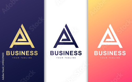 Minimalist A A letter logo with abstract concept