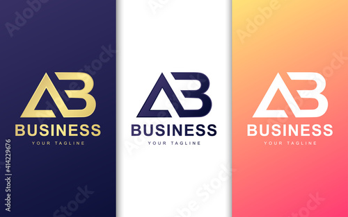 Minimalist A B letter logo with abstract concept