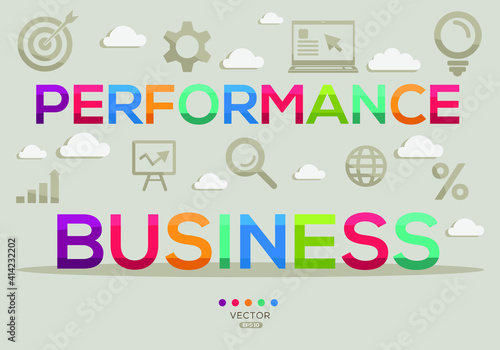 Creative (performance business) Banner Word with Icon ,Vector illustration.