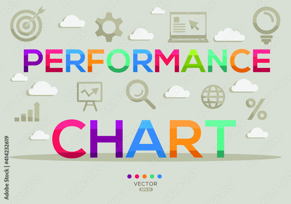 Creative (performance chart) Banner Word with Icon ,Vector illustration.
