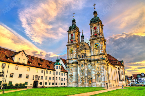 The Cathedral of Saint Gall Abbey in St. Gallen. UNESCO world heritage in Switzerland photo