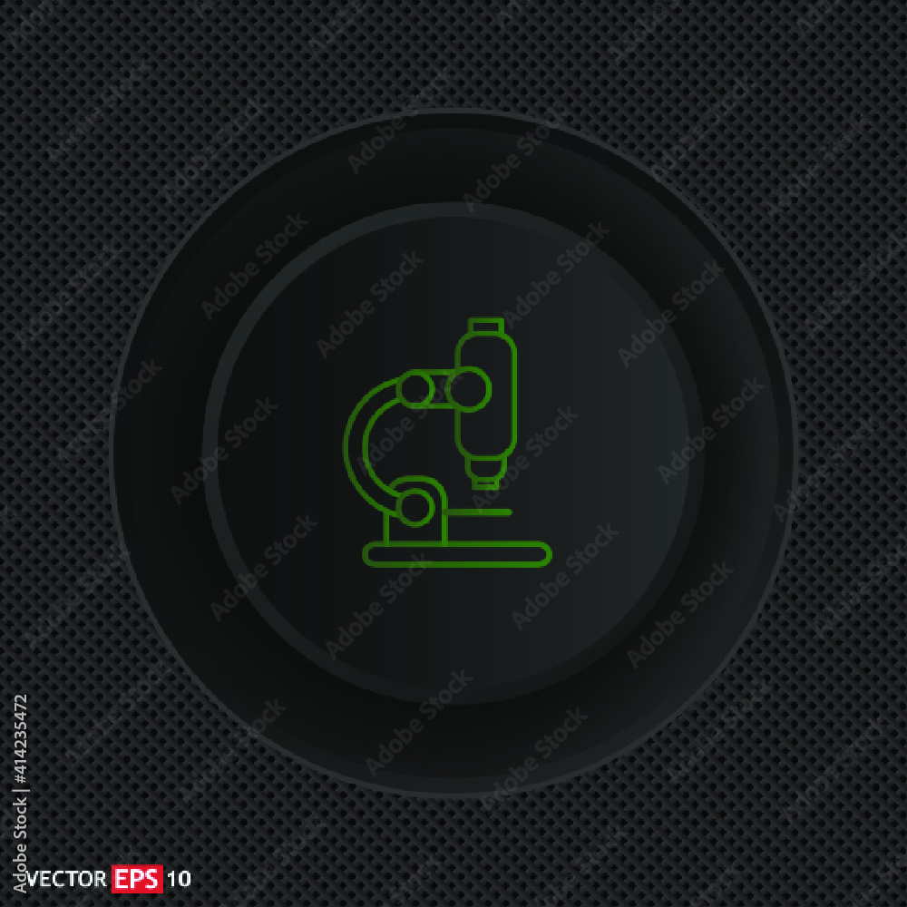 Microscope line sign. Single line icon on black background Microscope line sign. Single line icon on black background