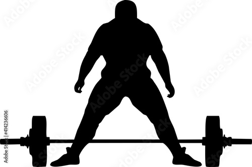 Silhouette of weight lifter athlete