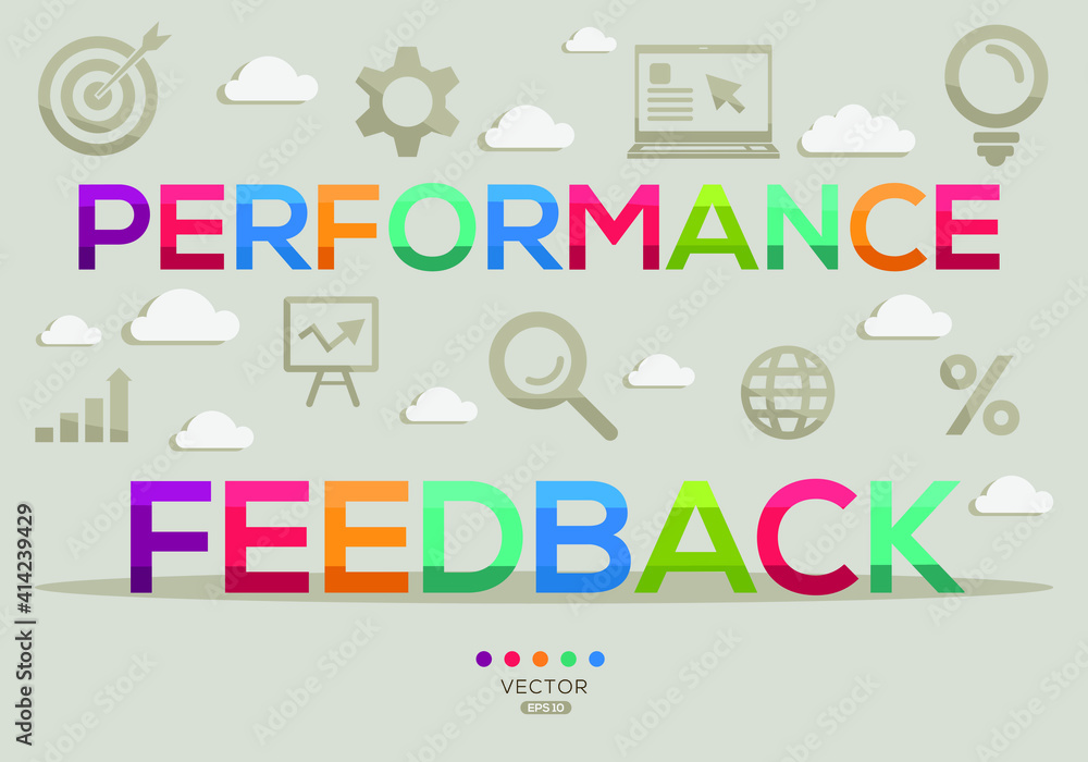Creative (performance feedback) Banner Word with Icon ,Vector illustration.
