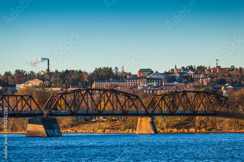 Canada, Central New Brunswick, Fredericton. Bill Thorpe Walking Bridge. photo