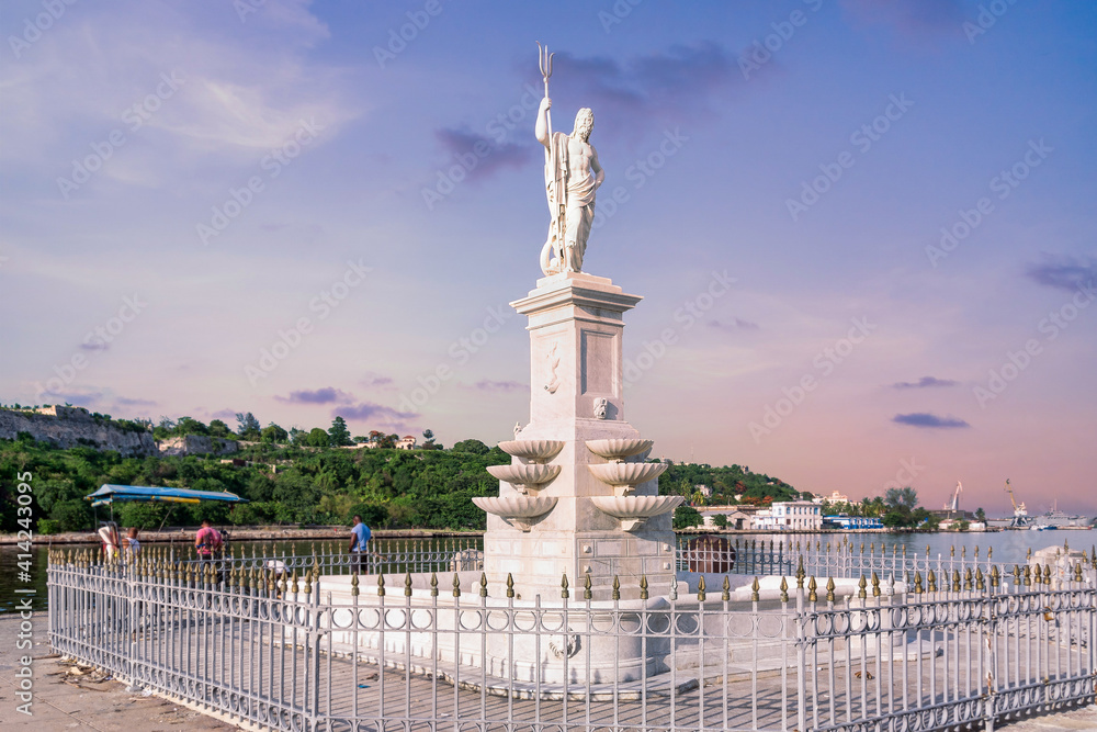 Neptune or Poseidon Fountain (built in 1871)  in Havana, Cuba