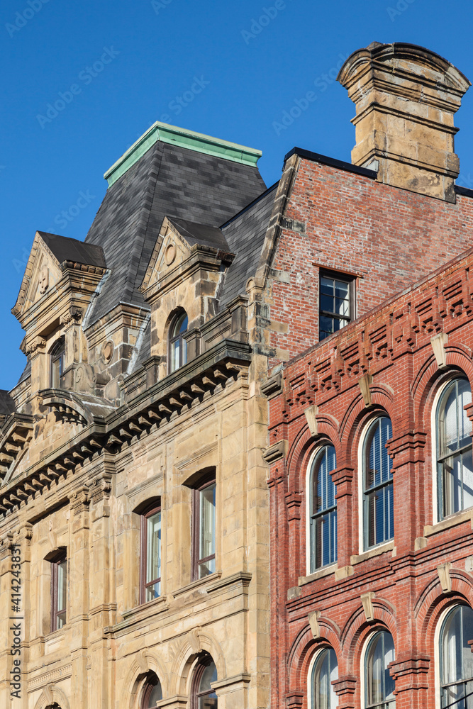 Canada, New Brunswick, Saint John. Historic buildings along Prince William Street.