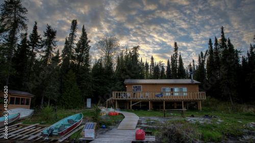 Sunset Fishing Outpost Ontario Canada Outdoors Wilderness Off Grid
