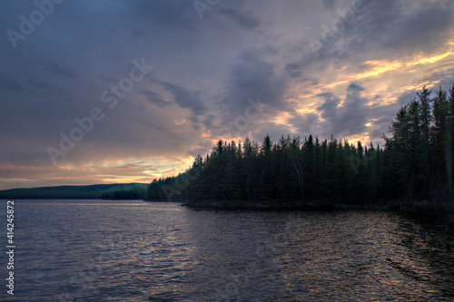 Sunset Fishing Outpost Ontario Canada Outdoors Wilderness Off Grid