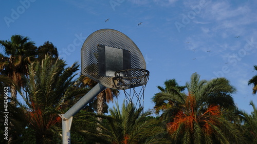 basketball board in park background