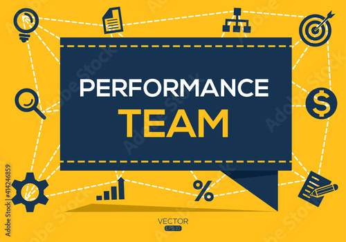Creative (performance team) Banner Word with Icon ,Vector illustration.
