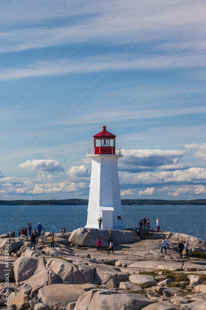 Canada, Nova Scotia, Peggy's Cove. Fishing village and Peggys Point Lighthouse.