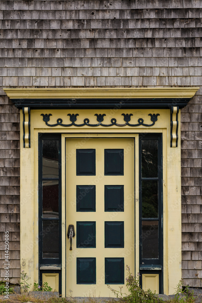 Canada, Nova Scotia, Lunenburg. Doorway detail.