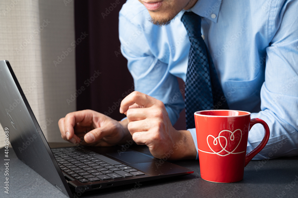Successful Businessman working with a laptop at home Successful Businessman working with a laptop at home