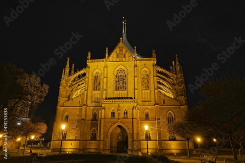 Saint Barbara cathedral in Kutna Hora  Czech Republic  by night. UNESCO.