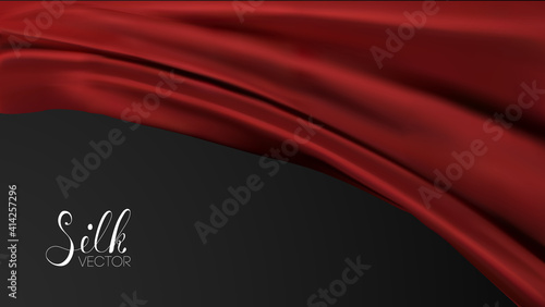 Red textile background. Luxury background template vector illustration. Award nomination design element. Red Fashion Background.