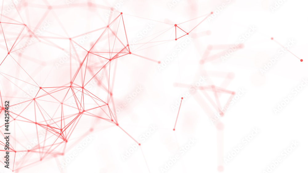 Polygonal background with dots and lines. Network connection structure. Science and technology. 3d