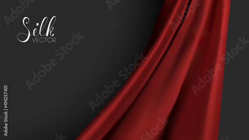 Luxury background template vector illustration. Red silk texture. Award nomination design element. Red Fashion Background.