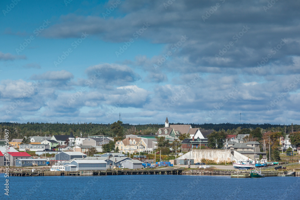 Canada, Nova Scotia, Louisbourg. Town skyline.