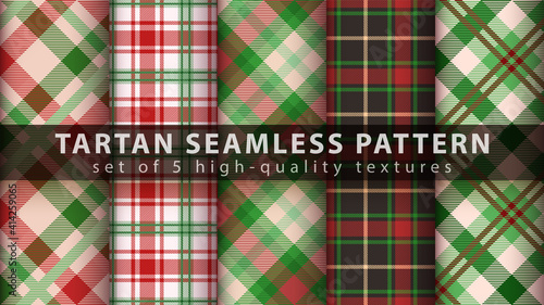 Set classic tartan seamless pattern.