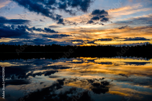 sunset over the lake