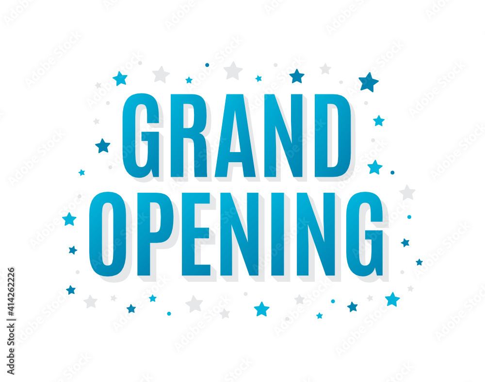 Grand Opening Sign, Grand Opening Text, New Business Opening, Vector ...