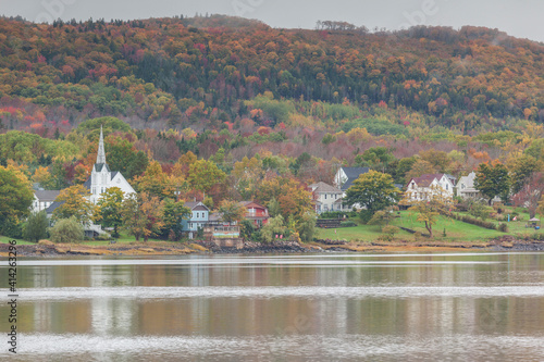 Canada, Nova Scotia, Granville Ferry. Town on the Annapolis Royal River in autumn.