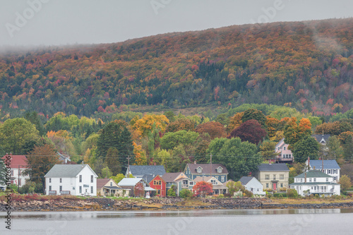 Canada, Nova Scotia, Granville Ferry. Town on the Annapolis Royal River in autumn.