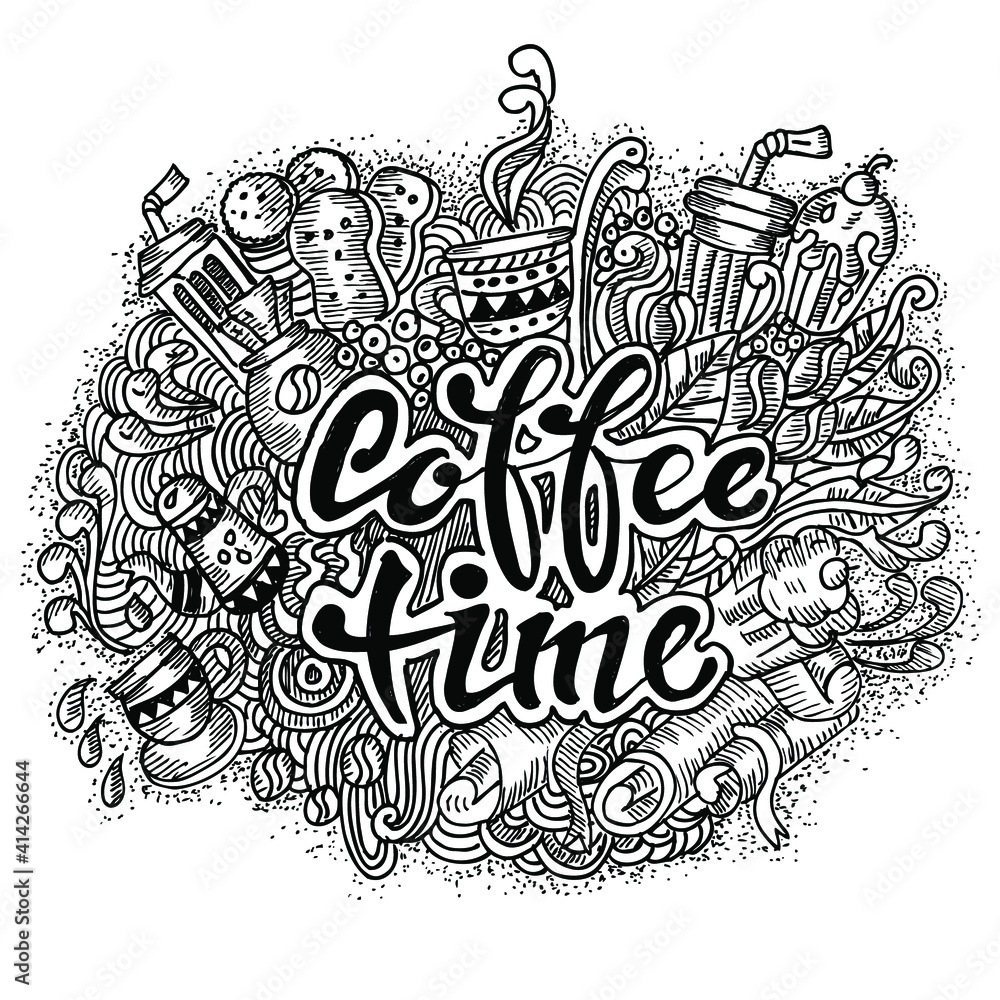 Coffee Time, doodle and sketch