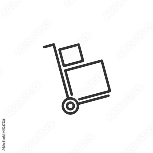 Truck with boxes icon. Hand truck sign symbol. Vector.
