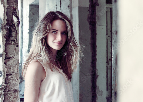 girl in abandoned building