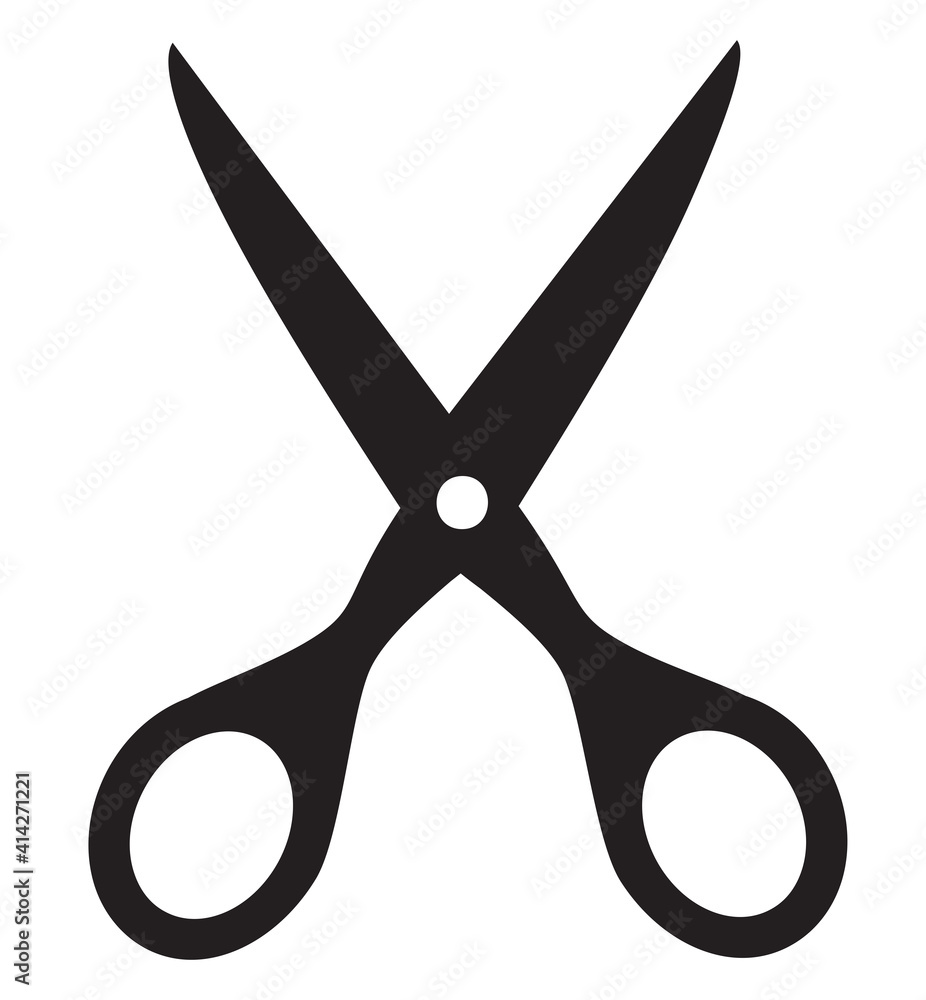 Vector element silhouette single scissors for craft needlework Vector element silhouette single scissors for craft needlework